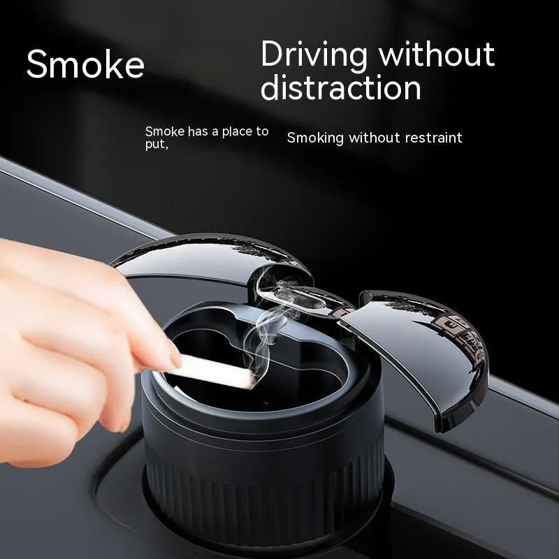 Automatic sensing touch infrared metal smart car ashtray with lid showing compact design