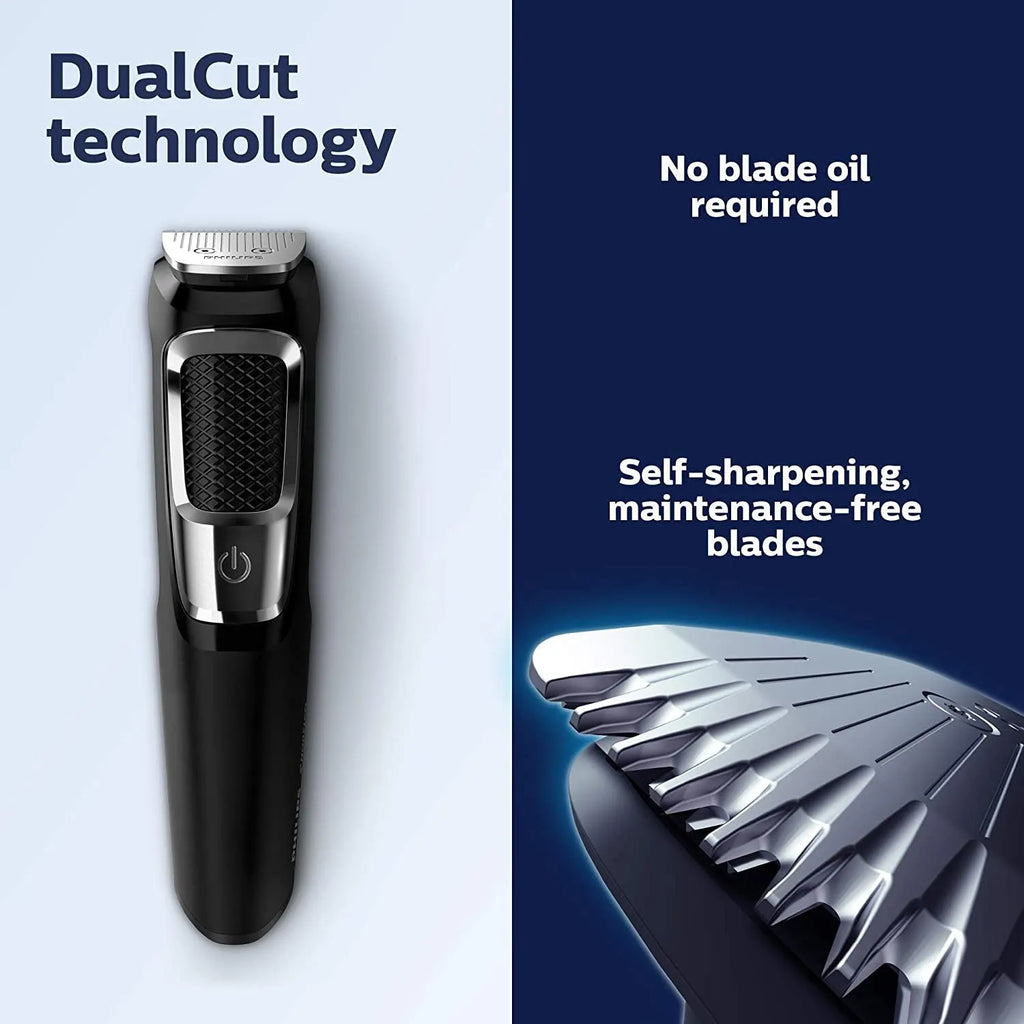 Multifunctional nose hair and beard clipper with lithium-ion battery, 60-minute runtime, and flushable blade and guard