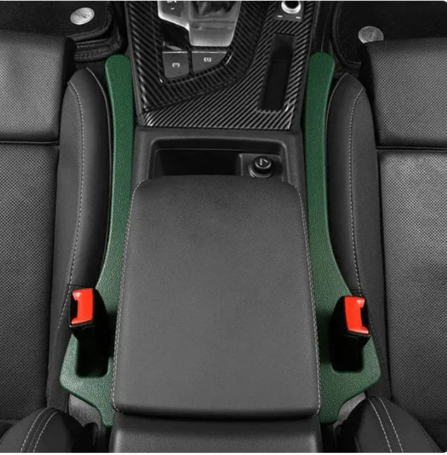 Polyurethane car seat gap filler strip in black colour preventing items falling between seats