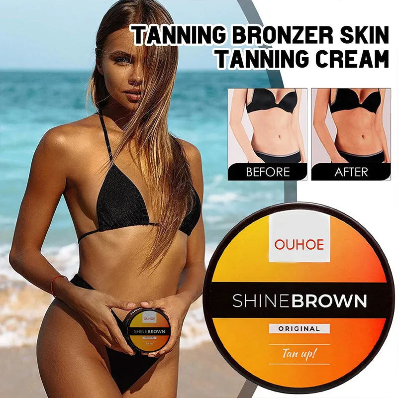 Tanning Cream and Aloe Vera Gel set in packaging for natural bronzing and after sun repair.