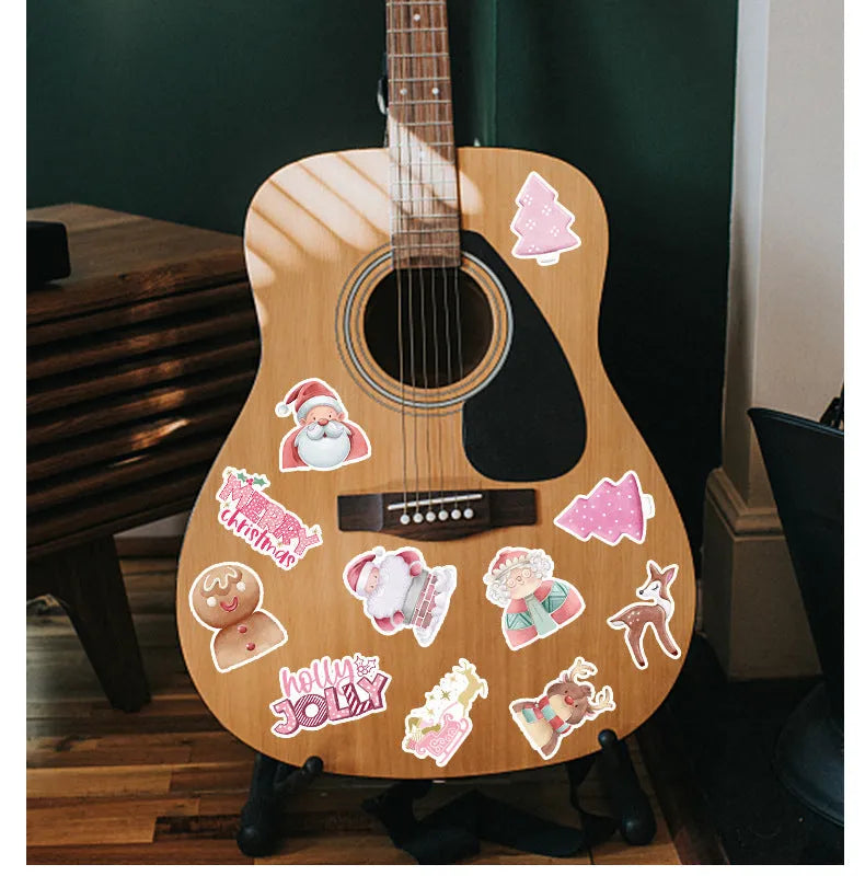 50 Christmas decoration waterproof stickers in cute style for cars phones computers