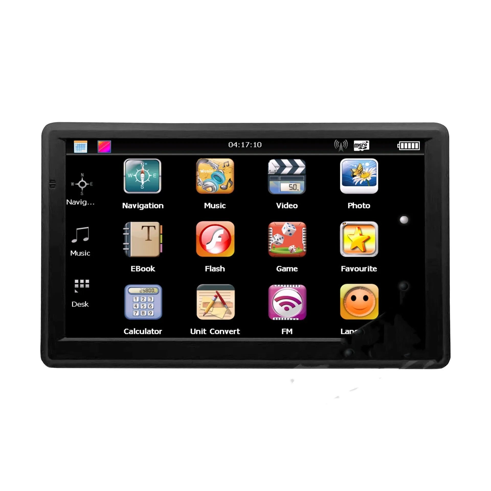 7 inch portable GPS navigation device with touch screen and mounting bracket for vehicle use