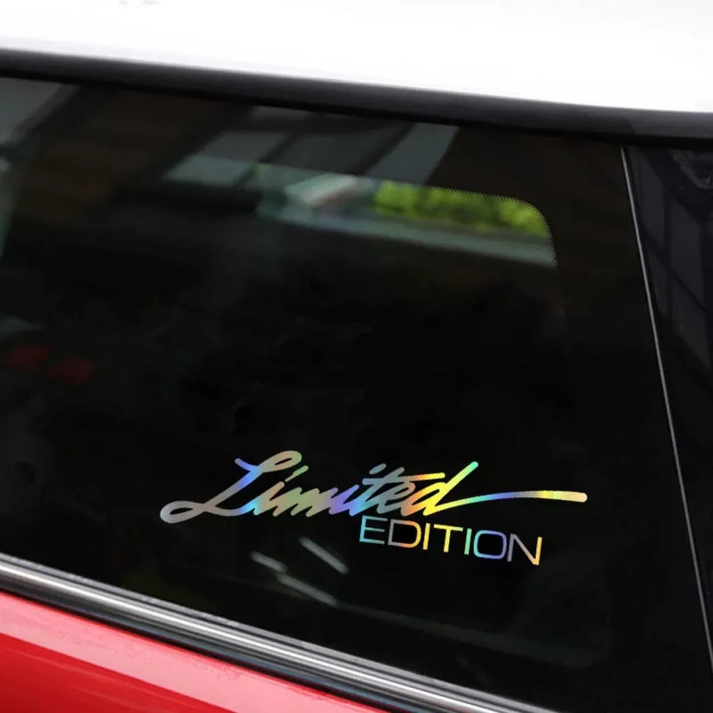 Black laser reflective car sticker with text on PET vinyl for vehicle windows