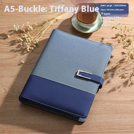 A5 soft pu leather notebook in business brown colour with wood-free paper pages