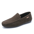 Doudou men's PU upper round toe flat heel casual shoes in black, spring footwear