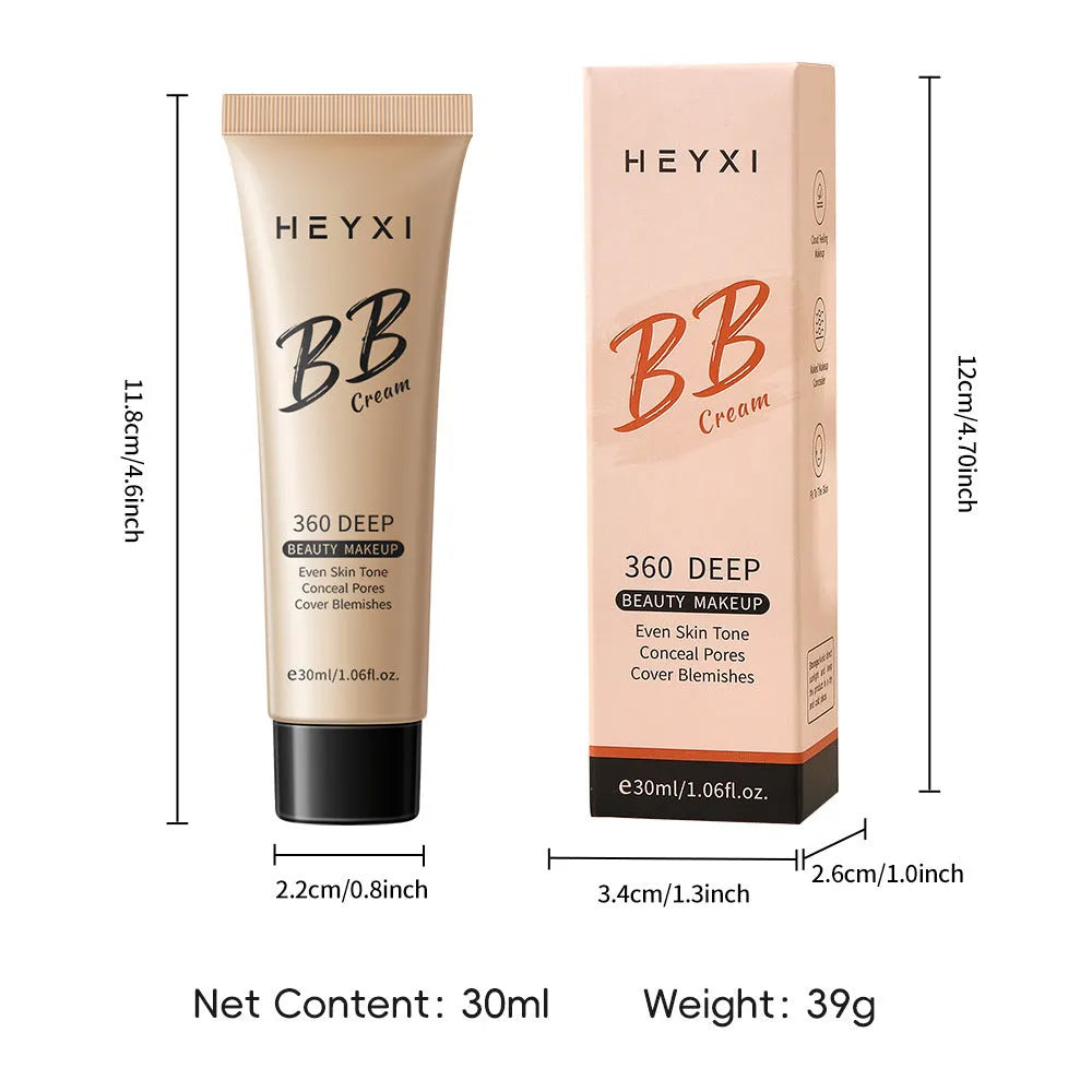 Waterproof BB cream foundation in four shade options with skincare benefits