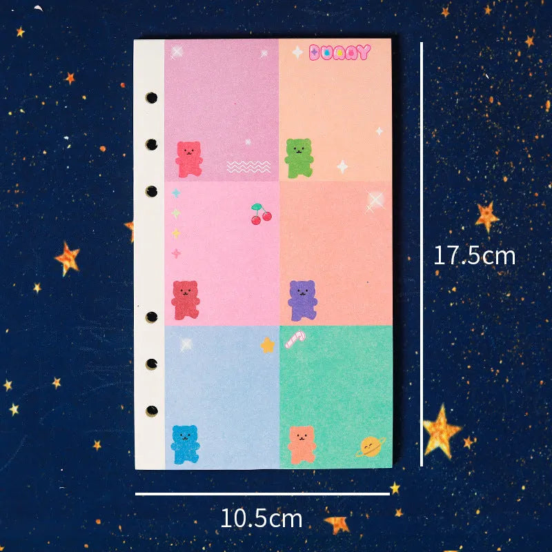 A6 loose-leaf notebook with girl-themed design for 6-hole binder systems
