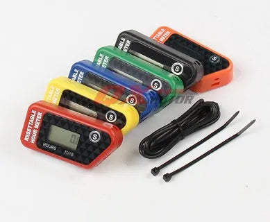 Black waterproof digital LCD maintenance timer for vehicles and equipment