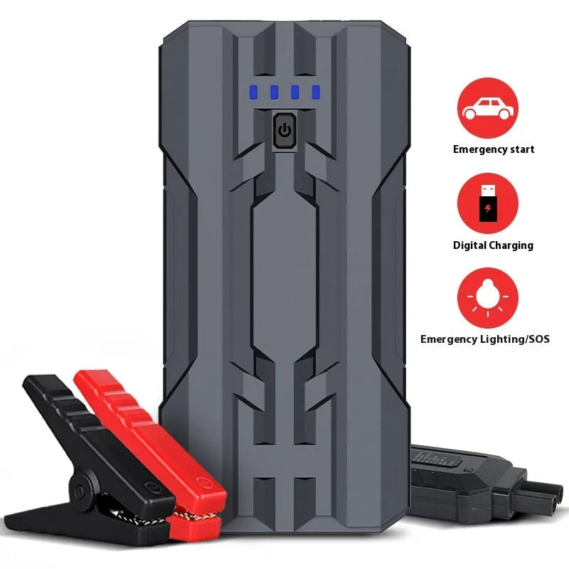 Portable 12V emergency jump starter 8000mAh 500A peak current 160x79x28mm with dual USB and LED light