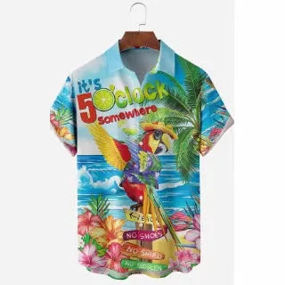Men's camouflage pattern short sleeve shirt in slim fit design showing colour options