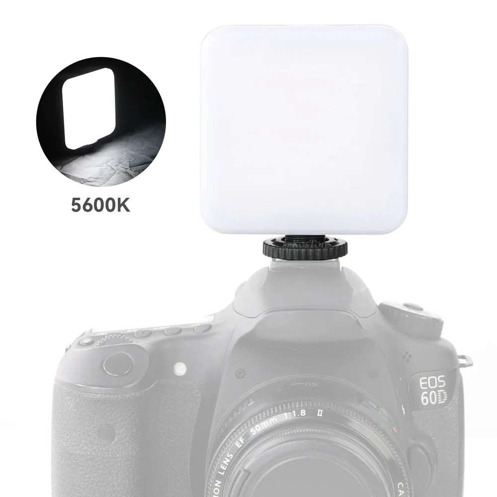 LED mini square outdoor pocket light tripod flash with universal camera compatibility