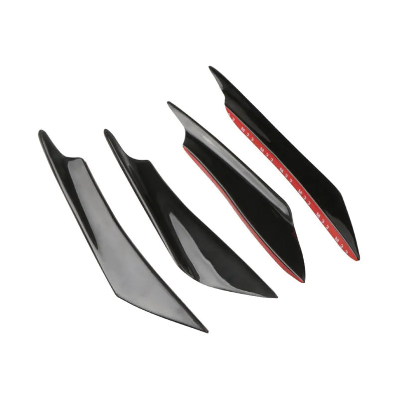 Carbon fibre bumper blade spoiler set of four for automotive front bumper installation