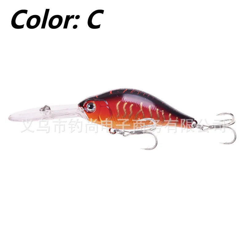 10.5cm deep diving minnow fishing lure with floating rock action in multiple colour options