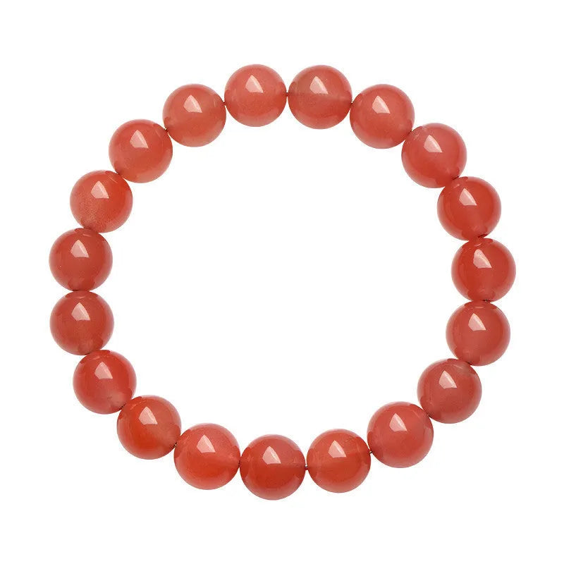 Natural South red cherry red agate bracelet with polished beads in scattered design