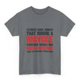 Grey women's short sleeve cotton t-shirt with printed pattern on sleeves.