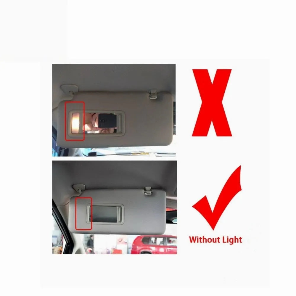 Beige sun visor set with cosmetic mirror for Nissan Lida 2005-2012 vehicles
