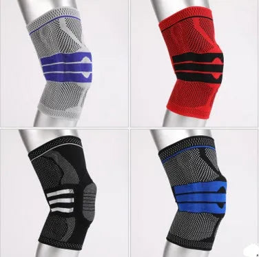 Black nylon knee sleeve for sports and fitness with calf circumference sizing