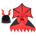 Black polyester vampire costume with cloak and hat for cats or dogs on Halloween