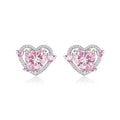 Guardian Heart white K stud earrings with heart shape design and butterfly backs.