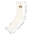 White cotton tube socks with Corgi dog pattern, four season lightweight design for students