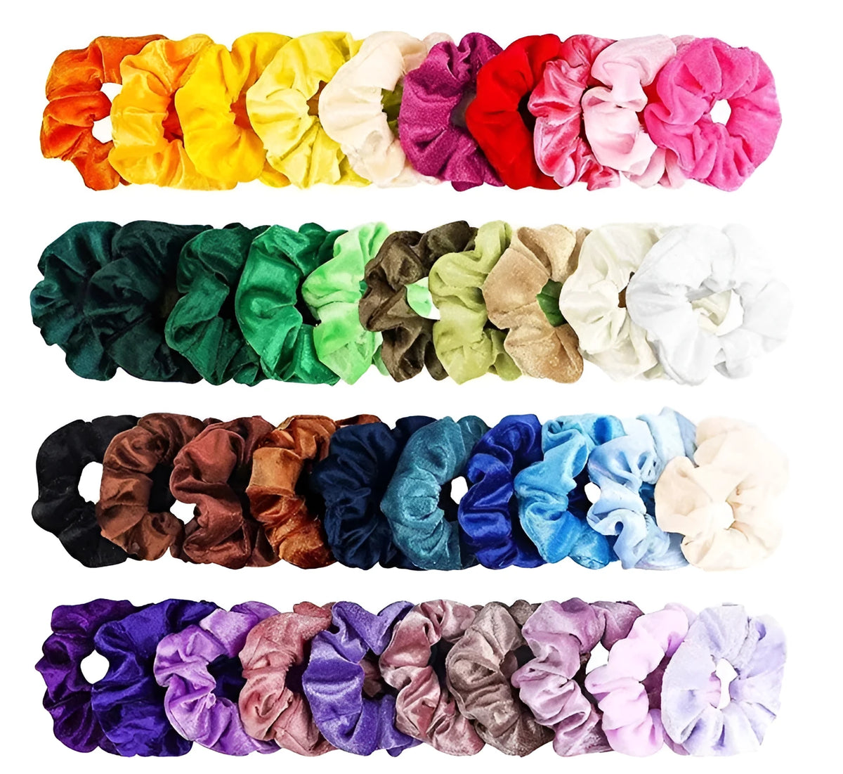 Gold velvet head ring 10cm handmade wavy women's hair accessory in 40 colour mixing