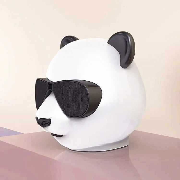 Portable mini Bluetooth speaker with classic style design showing connectivity ports and compact dimensions