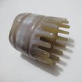 White buffalo horn comb with half-wide teeth and pointed tips for traditional Chinese meridian scalp massage