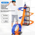Two-lane competition 5-storey 8-car DIY parking lot track toy set in plastic for children aged 4-6
