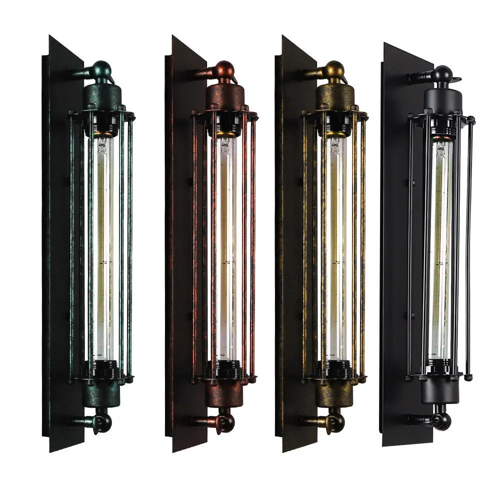 Retro industrial iron wall lamp in black or two-tone, American style, EU or US specification