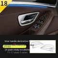 Four silver/grey ABS and stainless steel decorative trim strips for BMW 5 Series F10/F11 interior door handles.