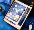 Galaxy Dream notebook with cartoon astronaut, galaxy buckle-book cover, wireless binding, and astronaut ballpoint pen