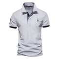 Men's slim fit embroidered short sleeve t-shirt in a cotton blend fabric.