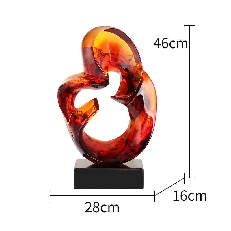 Transparent resin craft ornament in modern minimalist style showing orange red and blue colour options