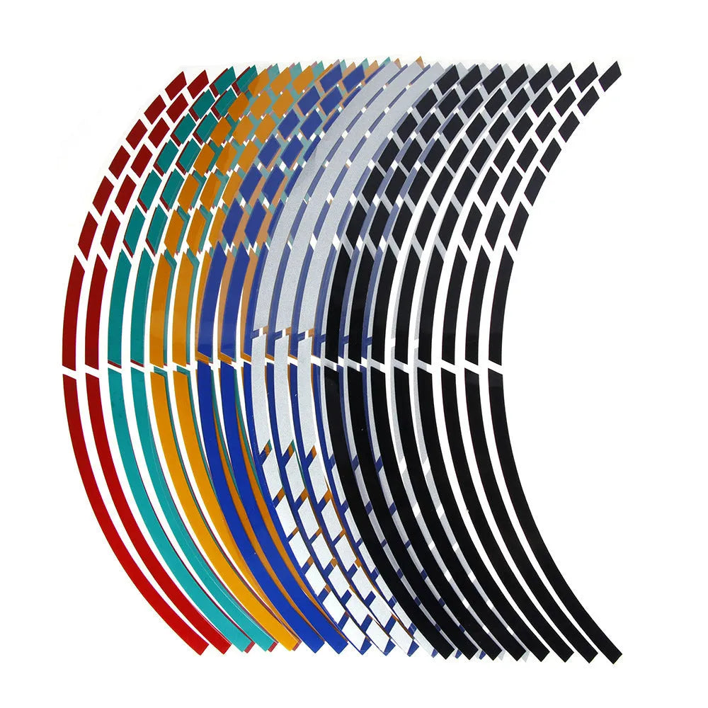 18 inch PVC reflective wheel sticker for car rim and motorcycle wheel hub in multiple colours