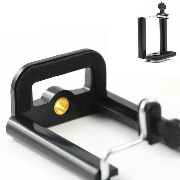 Black U-shaped plastic mobile phone clip bracket for poles and bars