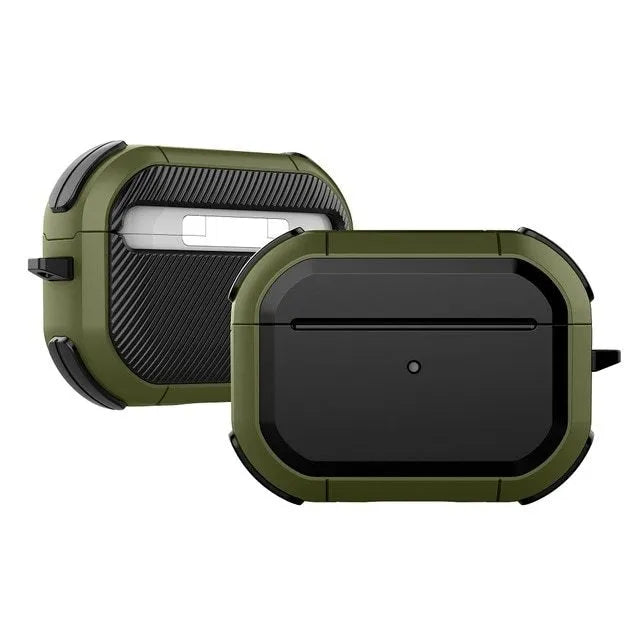 Black TPU and PC protective shell for AirPods Pro and AirPods 1 or 2 generation models