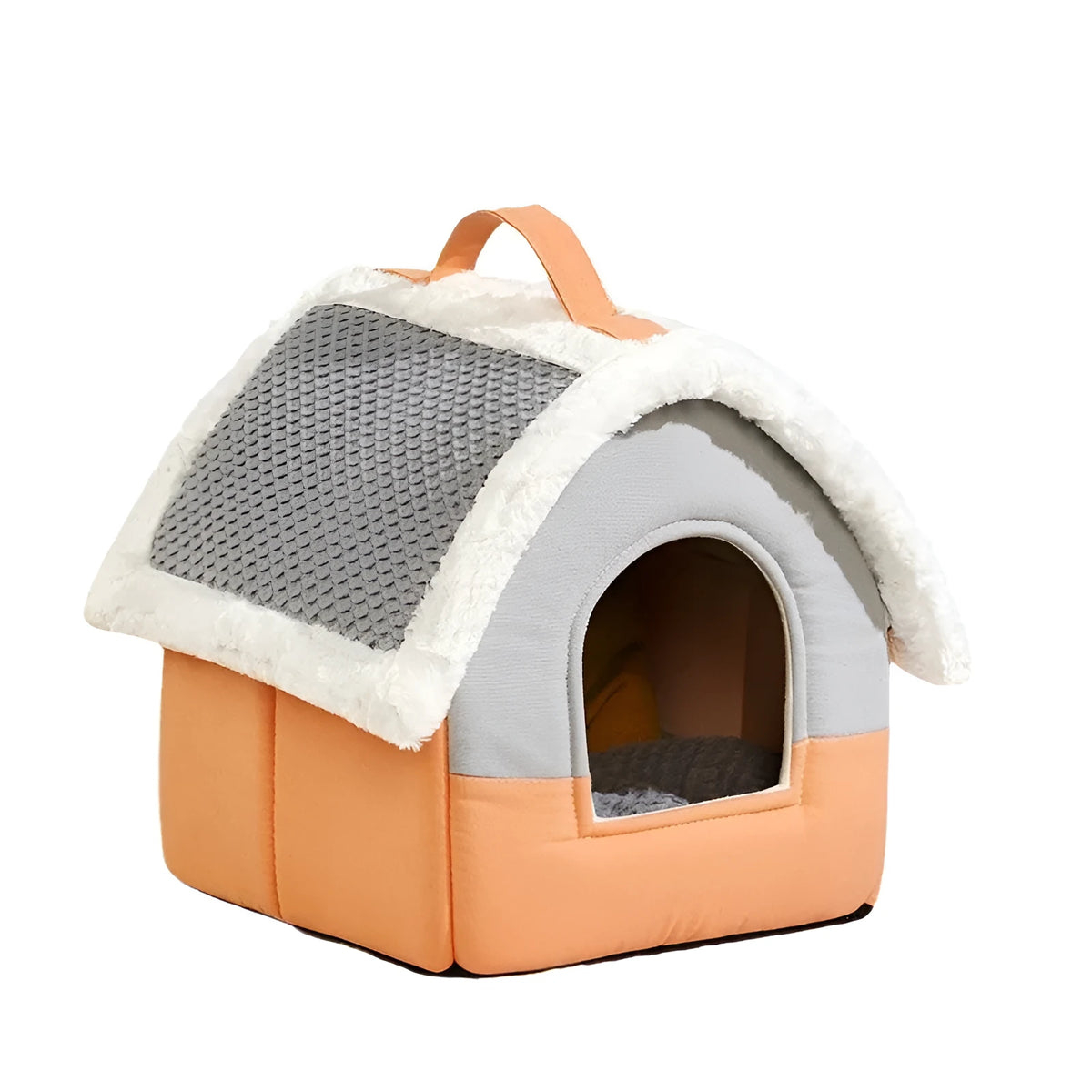 Foldable pet bed for small dogs and cats in coffee, grey or pink, small 33 x 33 x 30 cm or large 42 x 42 x 38 cm