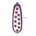 Green and purple TPE dog chew toys in large and small sizes with meat scent