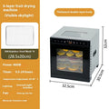 Stainless steel fruit dehydrator with visual skylight window showing drying trays inside