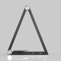 LED triangle desk lamp with wireless charging pad and USB port, 93 CRI, touch dimming, black colour