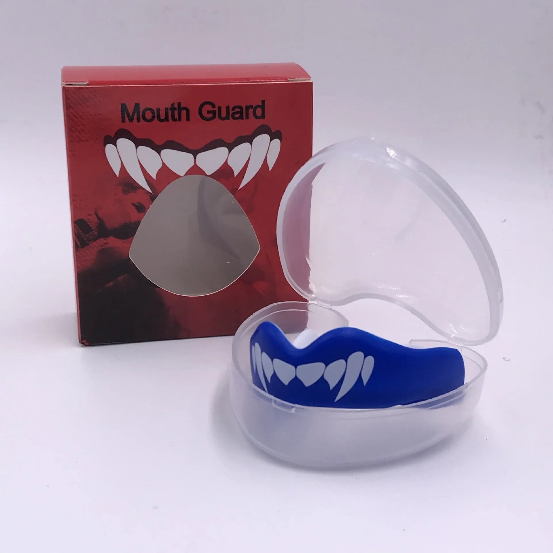 Adult boxing mouthguard with printed tooth design for Sanda and Taekwondo in three colour variations