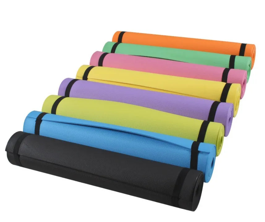 EVA fitness yoga mat in red, blue, green, purple, black or yellow with 4mm or 6mm thickness