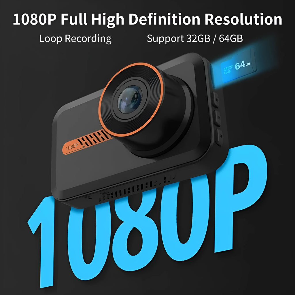 ThiEYE dual dash cam with front 1080P camera and rear 720P waterproof camera on car dashboard