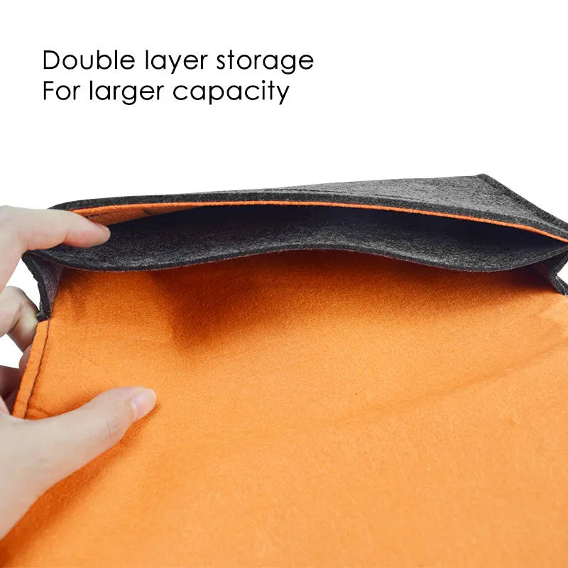 Black and grey felt pouch bag for Nintendo Switch console with game card slots