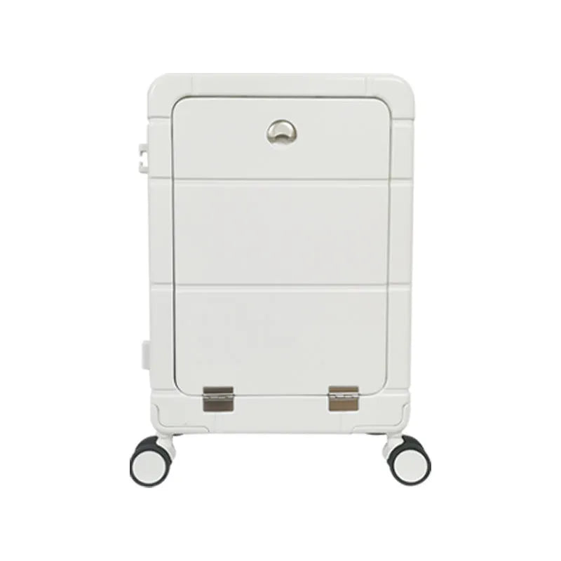 20-inch front opening suitcase in four colours with dry wet separation compartment and universal wheels