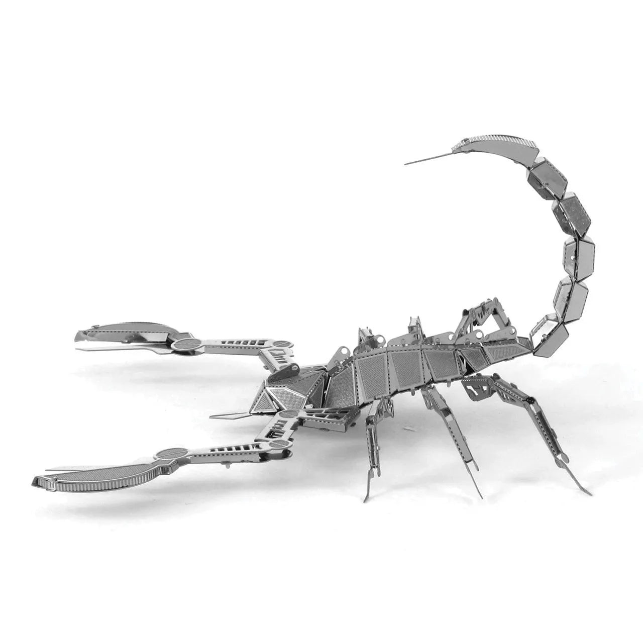 DIY 3D metal puzzle kit showing the Electric Toy Motorcycle model assembled on a table