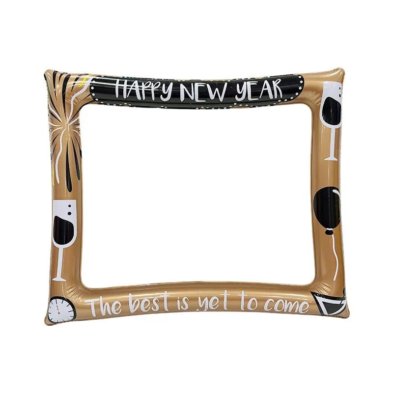 Christmas-themed inflatable PVC photo frame prop for party photography