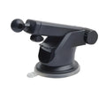 Black universal car phone bracket with telescopic long arm and adjustable dashboard mount