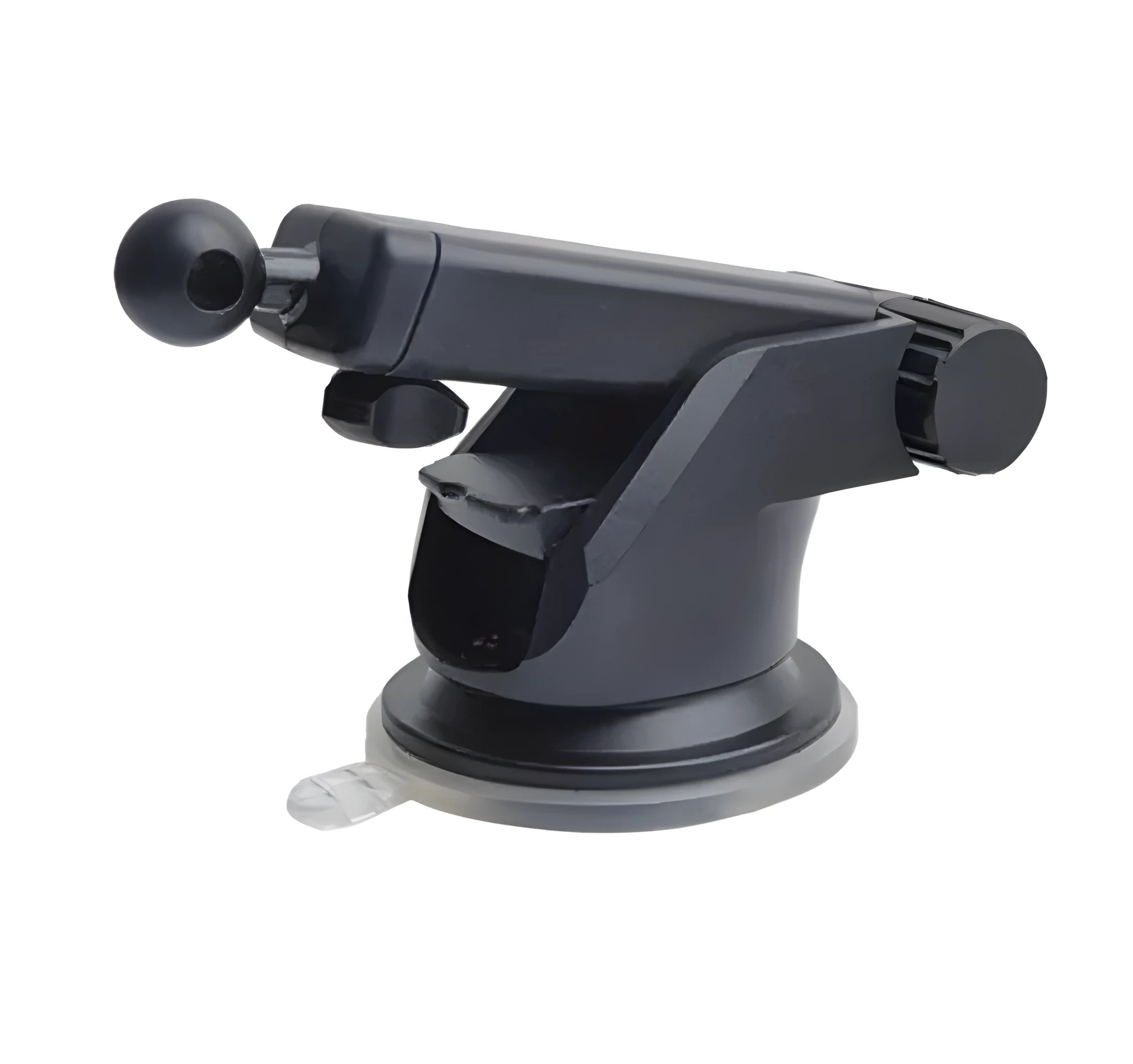 Black universal car phone bracket with telescopic long arm and adjustable dashboard mount