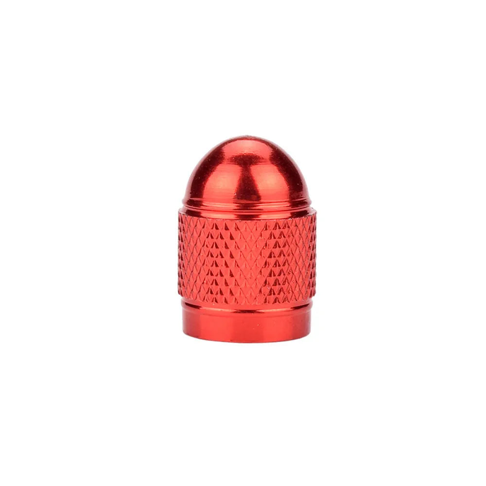 Aluminium alloy mountain bike tyre valve cap with decorative sleeve in five colour options.